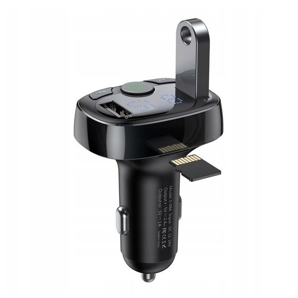 BASEUS TRANSMITER ŁADOWARKA 2xUSB FM BLUETOOTH CZYTNIK KART MICRO SD zdjęcie 12