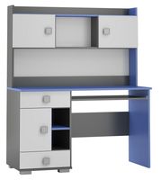 Biurko komputerowe młodzieżowe szuflady regał półki nadstawka BLUE Y34