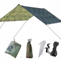 TARP WODOODPORNY PLANDEKA BIWAKOWA 300*300CM – LEKKA I WYTRZYMAŁA