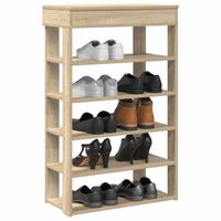 Stojak na buty, dąb sonoma, 60x30x98cm, materiał drewnopochodny