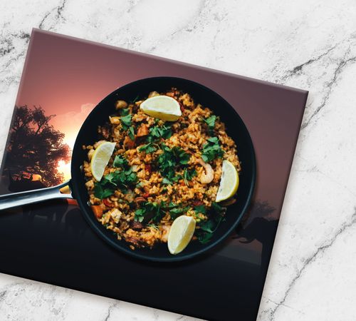 SZKLANA DESKA NA KUCHENKĘ 60x52 066A SŁONIE na Arena.pl