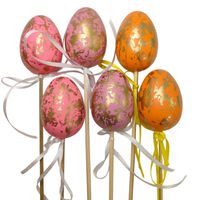 Jajka wielkanocne pik 6 szt różowo pomarańczowo