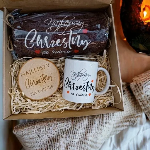 PREZENT dla od Ojca chrzestnego chrzest ręcznik zdjęcie 3