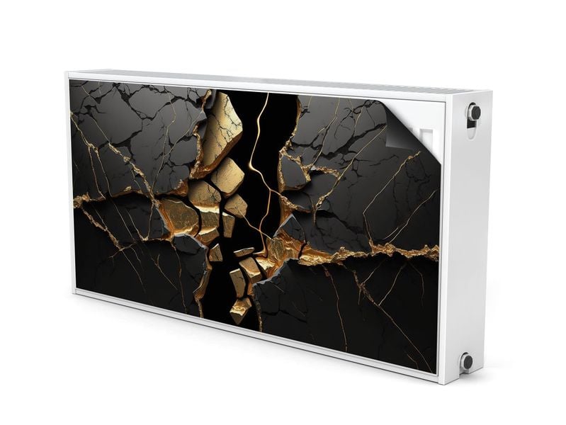 Osłona Magnetyczna Grzejnika Czarny MARMUR Abstrakcja 3D 100cm x 60cm zdjęcie 2