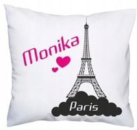 foto poduszki Wieża Eiffla PARYŻ dekoracyjne imię