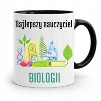 Kubek Czarny Prezent Dzień Nauczyciela Biologi Z Nadrukiem Ze Zdjęciem