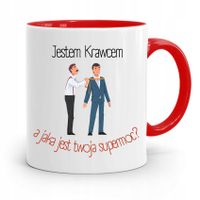 Kubek Czerwony Krawca Krawcowej Jestem Krawcem Z Nadrukiem Ze Zdjęciem