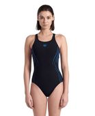 ARENA STROJE PŁYWACKIE WOMEN'S REFLECTING BLACK BLUE RIVER 007334/588 D36