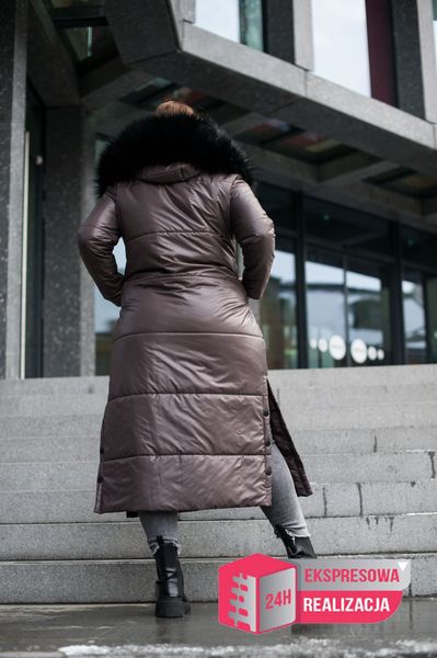 Kzs-10 czekoladowa kurtka, długa, idealna na zimę Rozmiar - XL na Arena.pl