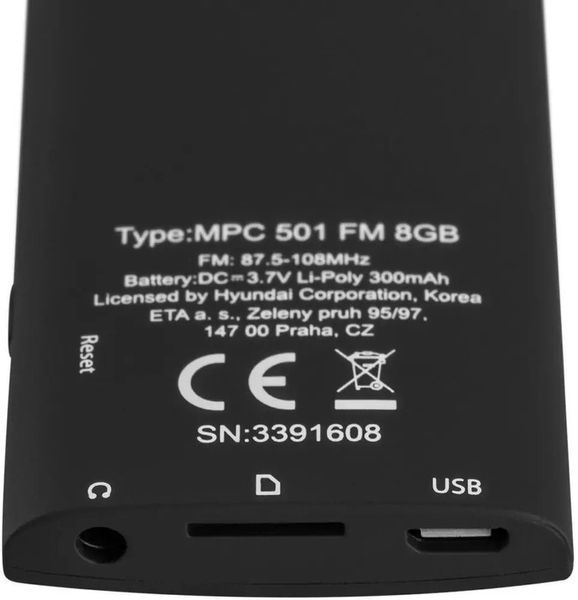 Odtwarzacz MP4 / MP3 8 GB Hyundai microSD MPC501GB8FMB WMA, AMV, JPG zdjęcie 2
