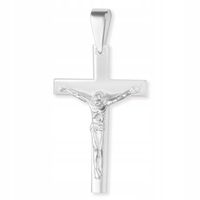 Zawieszka Srebrna Krzyżyk do Łańcuszka Jezus Krzyż z Chrystusem SREBRO 925