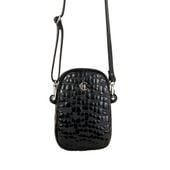 Torebka damska skórzana mała czarna krople TD670s258