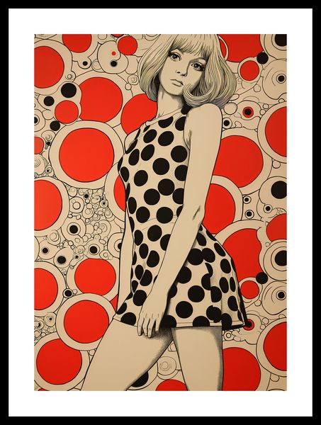 Plakat 29,7x42cm Czerwone Kropki zdjęcie 3