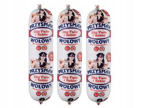 29x1kg Karma dla psa baton Przysmak i Salceson Wołowy 95% Mięsa na Arena.pl
