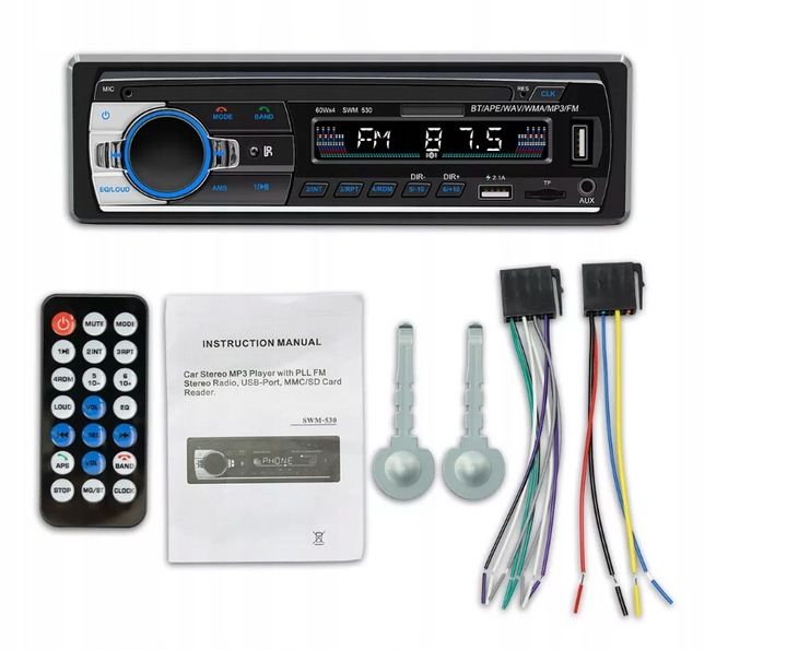 Radio Samochodowe 1DIN BLUETOOTH MIKROFON USB SD zdjęcie 10