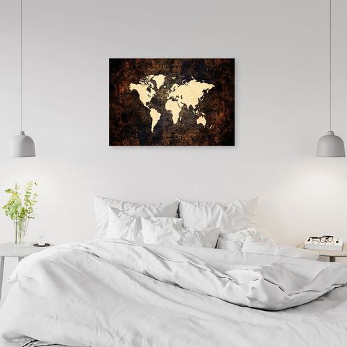 Deco Panel, Brązowa mapa świata 120x80 na Arena.pl