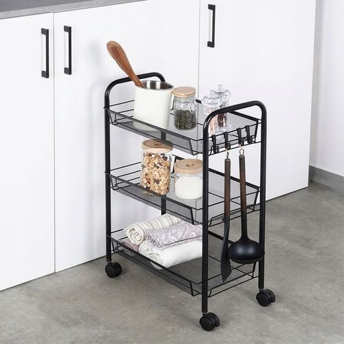 Wózek NA KÓŁKACH mobilny regał kuchenny łazienkowy 3 poziomowy szafka na Arena.pl
