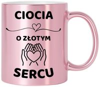 Kubek różowy z dedykacją wyjątkowy prezent dla CIOCI