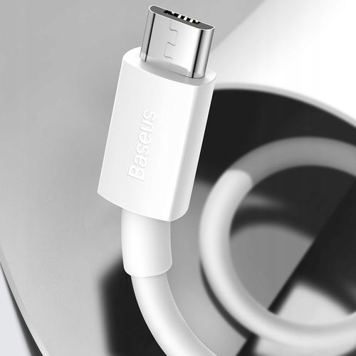 Kabel micro USB do USB Baseus Simple Wisdom, 2.1A, 1.5m (biały) 2szt. na Arena.pl