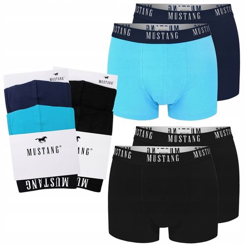 Mustang Bokserki Męskie 4 sztuki Zestaw Bawełna Logo Kolor Rozmiar L na Arena.pl
