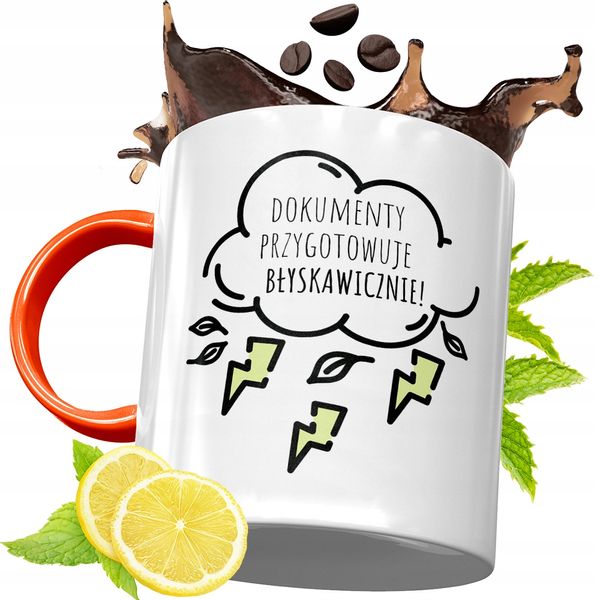 Kubek Pomarańczowy Dla Sekretarki Prezent Z Nadrukiem Ze Zdjęciem zdjęcie 1