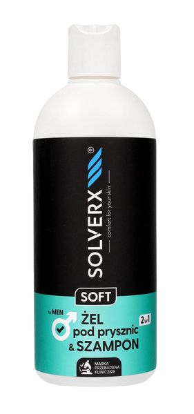 SOLVERX MEN SOFT Żel & szampon 2w1 400ml zdjęcie 1