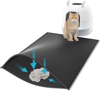 Duża Mata pod Kuwetę dla Kota Wodoodporna Czarna 61x76 cm Pianka Eva