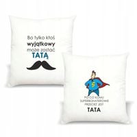 Poduszka z nadrukiem DZIEŃ TATY SUPERBOHATER