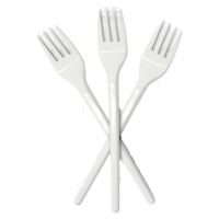 widelec plastikowy biały 16cm 100szt