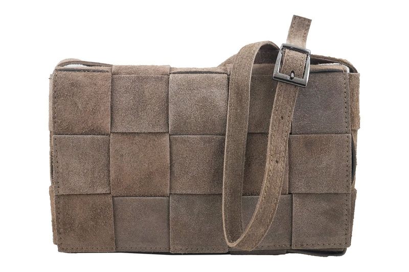 Torebka listonoszka zamszowa - Beżowa ciemna zdjęcie 3