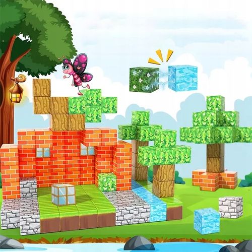 KLOCKI MAGNETYCZNE KLOCKI SZEŚCIANY 100EL ZESTAW KLOCKÓW EDUKACYJNYCH STEM na Arena.pl