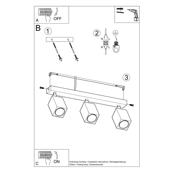 Plafon KEKE 3 dąb zdjęcie 5
