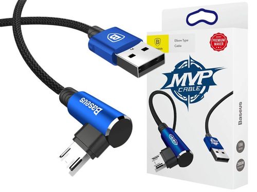 Kabel Baseus MVP Elbow kątowy dwustronny micro USB 2m Blue na Arena.pl