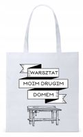 Dla Budowlańca Prezent Torba Eco Biała Shopper Z Nadrukiem Ze Zdjęciem