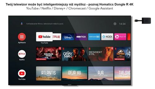 Android SMART TV Homatics Dongle R przystawka stick 4K z Android TV 14 na Arena.pl