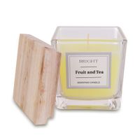 Świeczka z drewnianą przykrywką Alcamo, biały