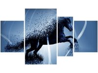 120CM 70 OBRAZ 4 ELEM NIEBIESKI KOŃ GMENTARYZACJA JAKUB BANAŚ ŚCIENNY