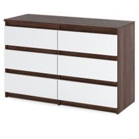 Komoda 6 Szuflad Do Salonu 100cm Hugo Nowoczesna Szafka Rtv Wenge Biały