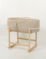 Kosz Mojżesza BOHO Handmade z kołyską - jasny beż