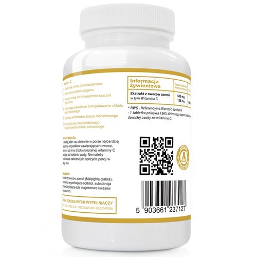 EKSTRAKT ACEROLA 500mg Naturalna Witamina C 120tab na Arena.pl