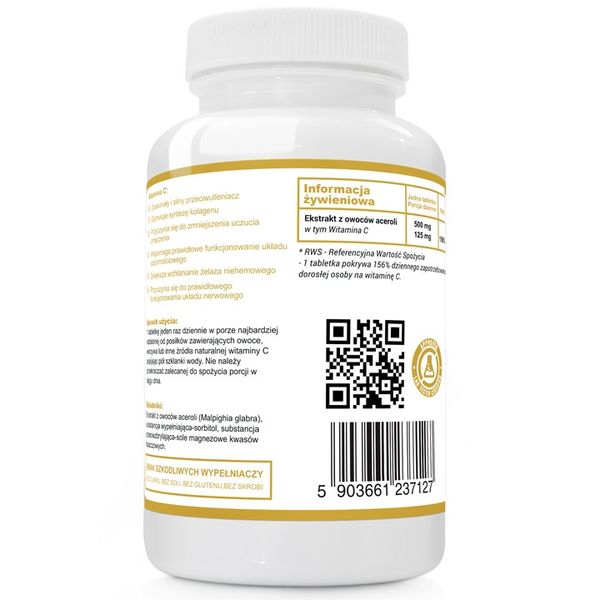 EKSTRAKT ACEROLA 500mg Naturalna Witamina C 120tab zdjęcie 2
