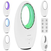 Nowoczesny wentylator stojący bezłopatkowy podłogowy pilot timer LED 3