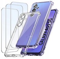 ZESTAW Etui do Samsung A55 5G ANTI-SHOCK CLEAR WZMACNIANE + 3 SZTUKI SZKŁO