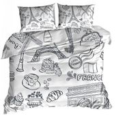 Pościel 3D satyna bawełniana 140x200cm PARYŻ