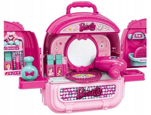 Toaletka WALIZKA domek z lalką PLECAK zestaw piękności 3w1 dla dziewczynek na Arena.pl