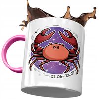 Kubek Różowy Rak Znaki Zodiaku Horoskop Z Nadrukiem Ze Zdjęciem