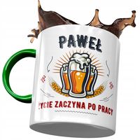 Kubek Zielony Dla Pawła Kolegi Męża Na Prezent Z Nadrukiem Ze Zdjęciem