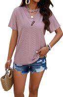 Missdong Damska Koszulka Różowa Rozmiar S Oddychająca Klasyczny Dekolt