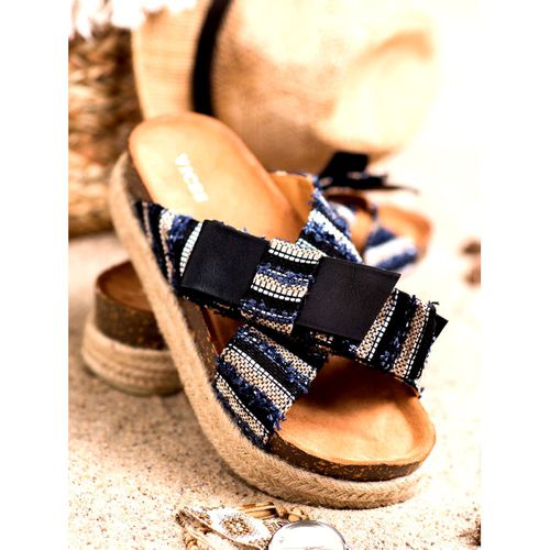 Tekstylne Klapki Na Platformie r.39 na Arena.pl