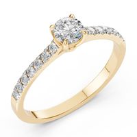 pierścionek z żółtego złota 585 z diamentem (brylantem) 0,71 ct g/si